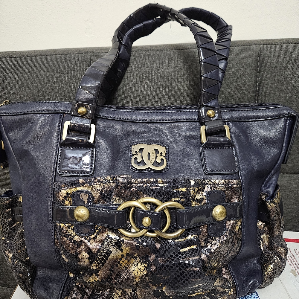 GUC Elegant Black and Gold SHARIF Handbag